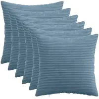 vidaXL Kussensloop 6 st HEERLEN Blauw 30 x 30 cm corduroy