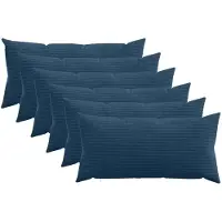 vidaXL Kussensloop 6 st HEERLEN Marineblauw 40 x 70 cm corduroy