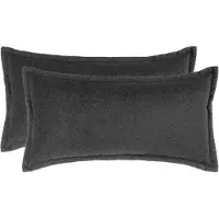 vidaXL Kussensloop 2 st HOUTEN Donkergrijs 40 x 70 cm Bouclé