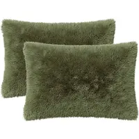 vidaXL Kussen 2 st HEERLEN Groen 30 x 50 cm PV Fleece