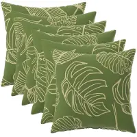 vidaXL Kussensloop 6 st HEERLEN Blad Design 45 x 45 cm Polyester