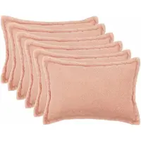vidaXL Kussensloop 6 st HOUTEN Roze 50 x 70 cm Bouclé
