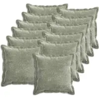vidaXL Kussensloop 12 st HOUTEN Groen 45 x 45 cm Chenille Stof