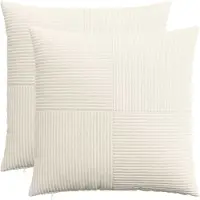 vidaXL Kussensloop 2 st ALMELO Crèmekleurig 60 x 60 cm corduroy