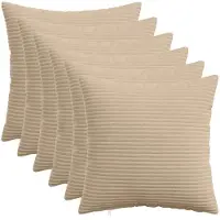 vidaXL Kussensloop 6 st HEERLEN Taupe 40 x 40 cm corduroy