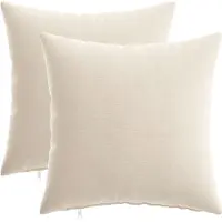 vidaXL Kussensloop 2 st HEERLEN Crèmekleurig 40 x 40 cm Chenille Stof