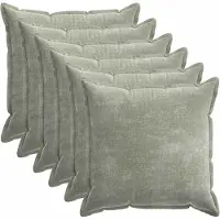 vidaXL Kussensloop 6 st HOUTEN Groen 70 x 70 cm Chenille Stof