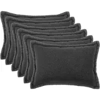 vidaXL Kussensloop 6 st HOUTEN Donkergrijs 50 x 80 cm Bouclé