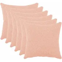 vidaXL Kussensloop 6 st HEERLEN Roze 45 x 45 cm Bouclé