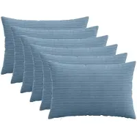 vidaXL Kussensloop 6 st HEERLEN Blauw 30 x 50 cm corduroy