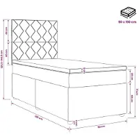 vidaXL Boxspringbed met matras Lichtgrijs 90 x 190 cm Stof