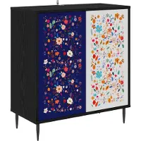 vidaXL Dressoir MAINZ, zwart, eikenlook, 69 x 33 x 76 cm