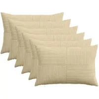 vidaXL Kussensloop 6 st ALMELO Grijs Groen 50 x 75 cm corduroy