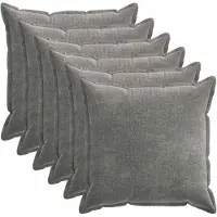 vidaXL Kussensloop 6 st HOUTEN Donkergrijs 80 x 80 cm Chenille Stof