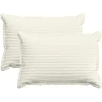 vidaXL Kussensloop 2 st HOUTEN Crèmekleurig 50 x 75 cm corduroy
