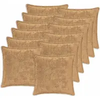 vidaXL Kussensloop 12 st HOUTEN Taupe 40 x 40 cm Nep Konijnenbont