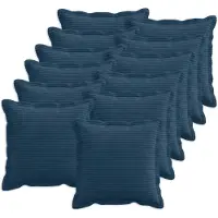 vidaXL Kussensloop 12 st HOUTEN Marineblauw 40 x 40 cm corduroy