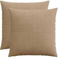 vidaXL Kussensloop 2 st ALMELO Bruin 65 x 65 cm corduroy