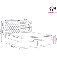 vidaXL Ottomanbed met matras en LED-verlichting, donkergroen, 180 x 200 cm, fluweel