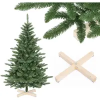 Salcar Kunstkerstboom - Kerstboom - 180 cm - levensechte dennenboom - inclusief houten standaard en handschoenen