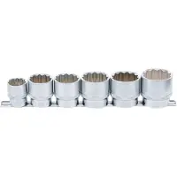 Bgs Doppenset, twaalfkant aandrijving vierkant 12,5 mm (1/2") SW 24 - 38 mm 6... (1/2")