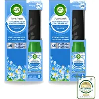 Air Wick 2 x - Freshmatic Spray - Starterkit - Pure Fresh Lentedauw - 250 ml - Wasstrips - Automatische Luchtverfrisser - Lentegeur - Frisse Geur - Luchtverfrisser Badkamer - Luchtverfrisser Huis