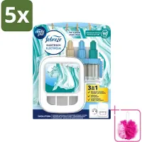 Ambi Pur 5 x - 3Volution - Starterkit - Fresh Linnen - 20 ml - Bulkverpakking - Geurwisseling - Douchemop - Frisse linnengeur