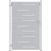 vidaXL Tuinpoort 85 x 120 cm Roestvrij staal zilver Vergrendelbaar