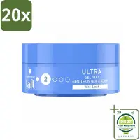 Taft 20 x - Ultra 2 - Gel Wax - Wetlook - 75 ml - Grootverpakking - Haarproducten - Stylinggel - Haarwax - Glans - Controle