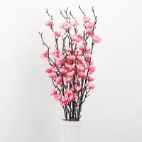 Famanu – Kunstmatige roze pruimenbloesem 6 stuks - nepbloemen zijden stof simulatie bloemen boeket voor thuis - keuken - kantoor - hoteldecoratie - bloemstuk centerpieces voor tafel