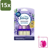 Ambi Pur 15 x - 3Volution - Navulling - Lavendel - 20 ml - Bulkverpakking - Geurverspreider - Douchemop - Lavendel
