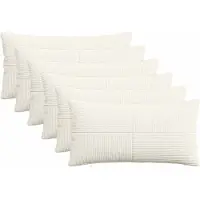 vidaXL Kussensloop 6 st ALMELO Crèmekleurig 40 x 80 cm corduroy