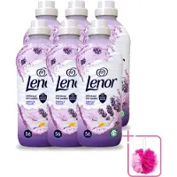 Lenor 6 x – Wasverzachter – Lavender & Kamille – 56 Wasbeurten – 1176 ml - Bulkverpakking - Wasverzachter - Douchemop - Lavendel