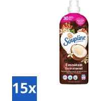 Soupline 15 x – Wasverzachter – Verwarmende Kokosnoot & Witte Bloemen – 950 ml - Voordeelverpakking - 15 stuks