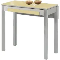 OEM Uittrekbare eettafel, 80x40 cm, beige, metaal, uittrekbaar tot 80x60 cm