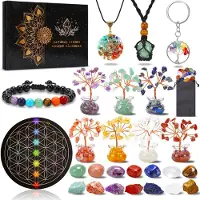 Dripio Adventskalender 2026, 24 verrassingen met 7 chakra-kristalboommetjes