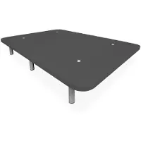 Dripio 3D-gepolstert bed, 135x190 cm, donkergrijs, met 5 dwarsbalken, 25 cm poten