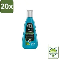 Guhl 20 x - Shampoo - Men Vol & Sterk - 250 ml - Grootverpakking - Vaatwasstrips - Mannenhaar - Volume - Kracht - Vitaliteit - Cafeïne
