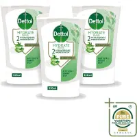 Dettol 3 x - Wasgel Navulling - Hydrate - Aloë Vera & Bamboe - 250 ml - Wasstrips - Handzeep - Wasgel - Hygiëne - Antibacterieel - Handen Reinigen