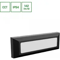 Spectrum LED buitenwandlamp, opbouwmontage, 6W, instelbare kleurtemperatuur (CCT), 230V, IP54, zwart