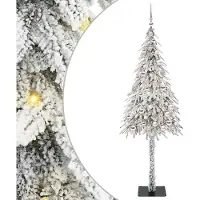 vidaXL Kerstboom met 300 LED met standaard Wit 180 cm PE en Staal