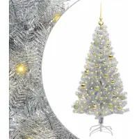 vidaXL Kerstboom met 150 LED met standaard Zilver 150 cm PET