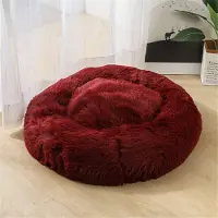 Sonstiges Hondenbed, kattenbed, donutvorm, pluche, rond, 50 cm, bordeauxrood