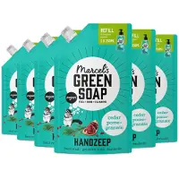 Marcel's Green Soap handzeep - Cedar & Pomegranate navulling 6 x 500 ml