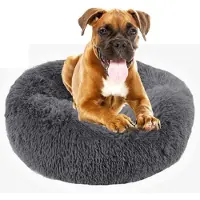 Sonstiges Donut-vormig huisdierenbed, zelfverwarmend, ademend, zacht, donkergrijs, 110 cm