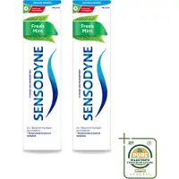 Sensodyne 2 x – Tandpasta – Fresh Mint – 75 ml - Wasstrips - Gevoelige Tanden - Tandpasta - Frisse Adem - Mondhygiëne - Tandenborstel