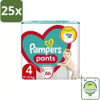 Pampers 25 x – Luierbroekjes – Pants Maat 4 – 66 Luiers - Grootverpakking - Vaatwasstrips - Luier Broekje - Luier Voor Baby - Luier Voor Peuters - Actieve Baby - Droge Luier