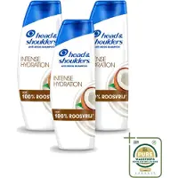 Head & shoulders 3 x Anti-roos Shampoo Intense Hydratatie met Kokosolie, 300 ml - Voordeelverpakking - 3 stuks