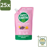 Happy Earth 25 x – Handzeep Navulling – 100% Natuurlijk Lavender Ylang – 600 ml - Wasstrips - Handzeep Navulling - Natuurlijke Handzeep - Vegan Handzeep - Lavendel Handzeep - Ylang Handzeep
