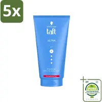 Taft 5 x - Ultra 4 - Styling Gel - Stevige fixatie - 150 ml - Grootverpakking - Vaatwasstrips - Haargel - Stevige Fixatie - Arginine Formule - Haartype - Haartypen